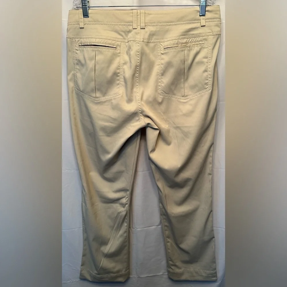 Nike Golf Dri-Fit Pants Men's 36x30 Tan Beige‎ Lightweight Plaid Details Trim